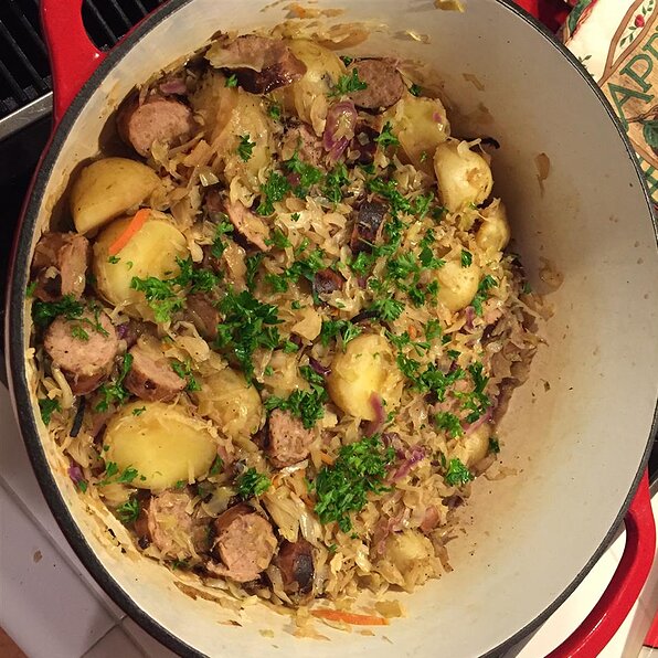 Chicken Apple Sausage with Cabbage