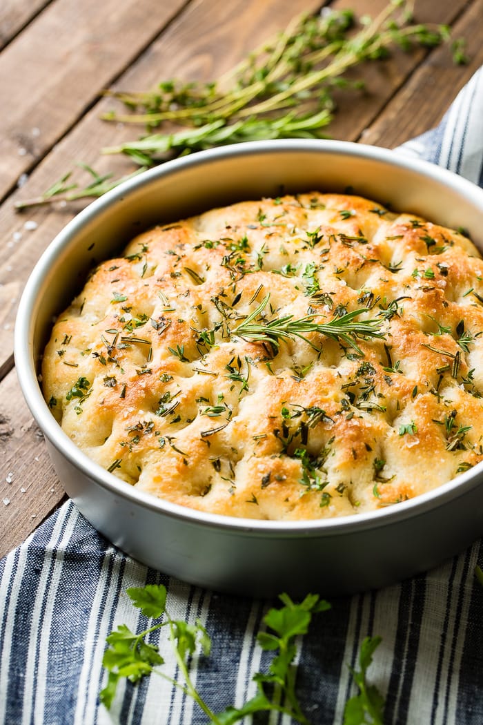 Rustic Italian Focaccia with Rosemary